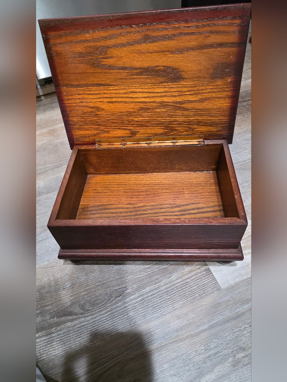 Vintage Wooden Eagle  Embosed Military Memorabilia Keepsake Box in Rich Brown